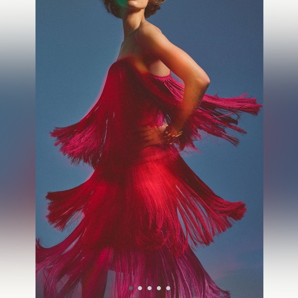 Anthropologie Let Me Be Tiered Fringe Ombré Dress - Picture 2 of 6